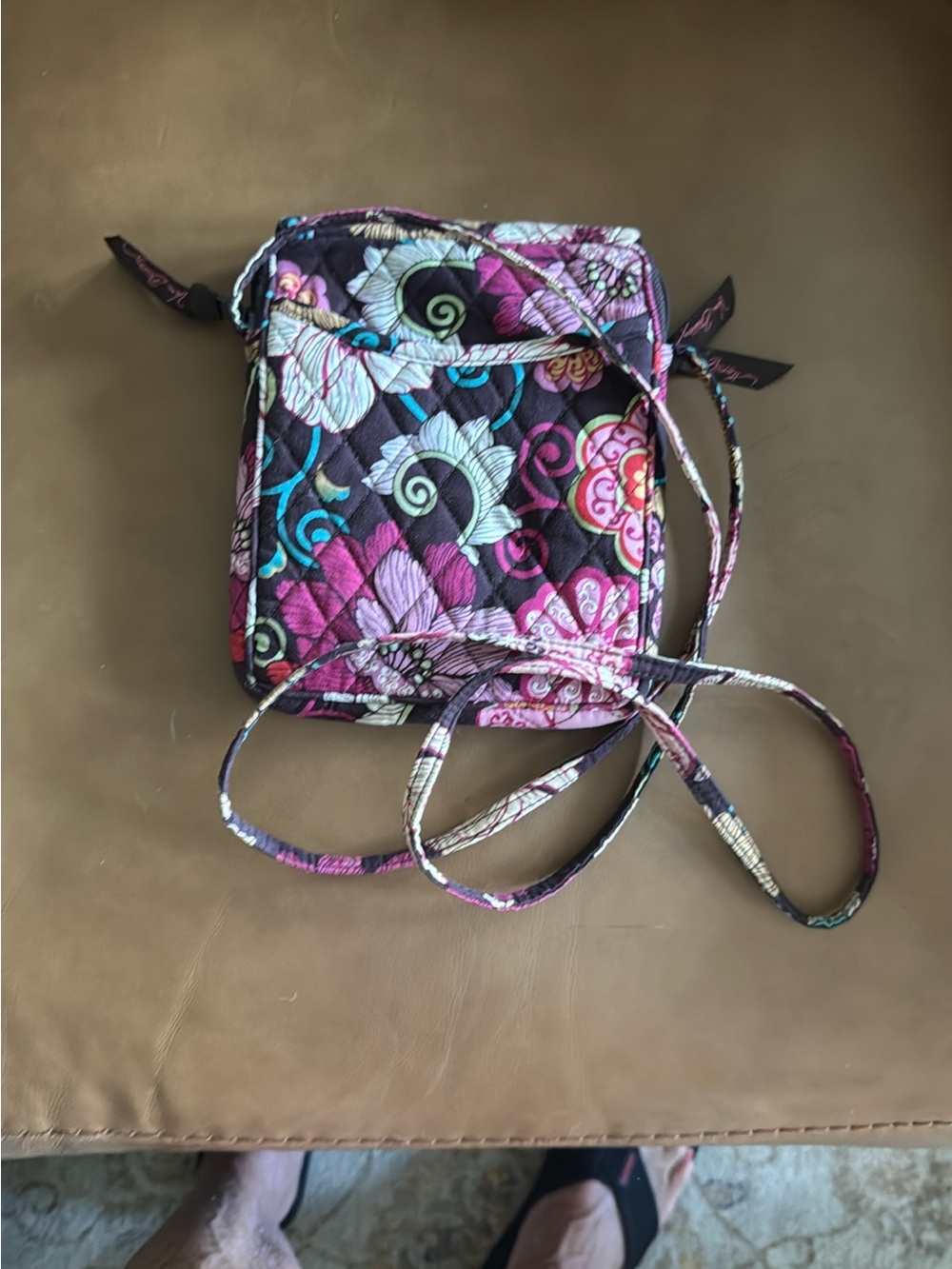 Vera Bradley Quilted Floral Crossbody - Purple Pink Blue